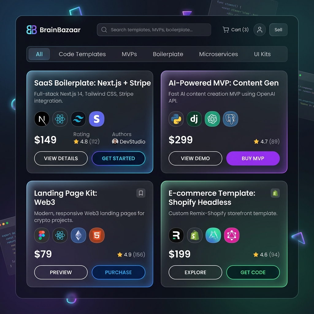 BrainBazaar marketplace preview