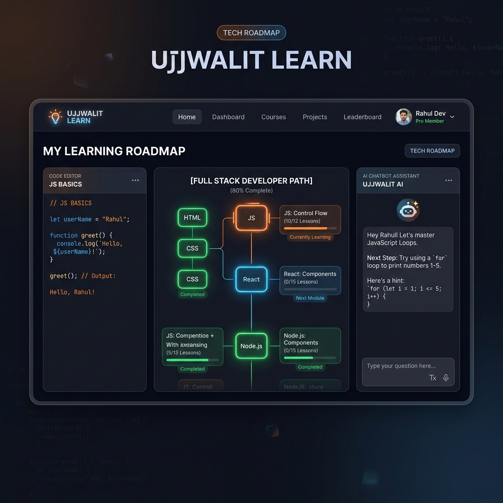 Ujjwalit Learn Roadmap Interface